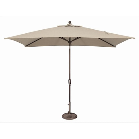 Gan Eden 6 x 10 ft. Rectangle Push Button Tilt Market Umbrella Beige GA2650495